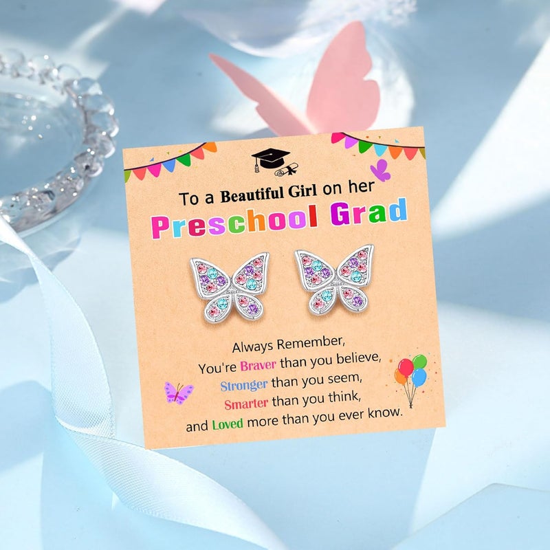 UPROMI Hypoallergenic Butterfly Earrings for Daughter/Granddaughter/Niece, Valentines Christmas Birthday Gifts for Girls - Image 5